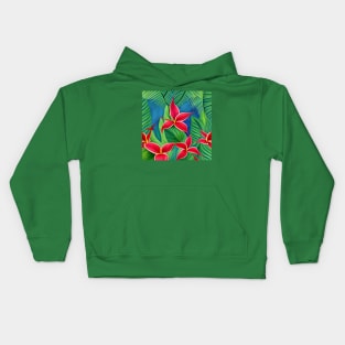 Tropical Flowers Four Kids Hoodie